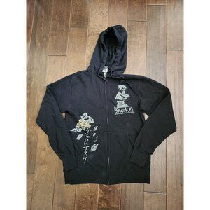 Vintage 2002 Naruto Sasuke Uchiha Full Zip Black Hoodie - Size Small